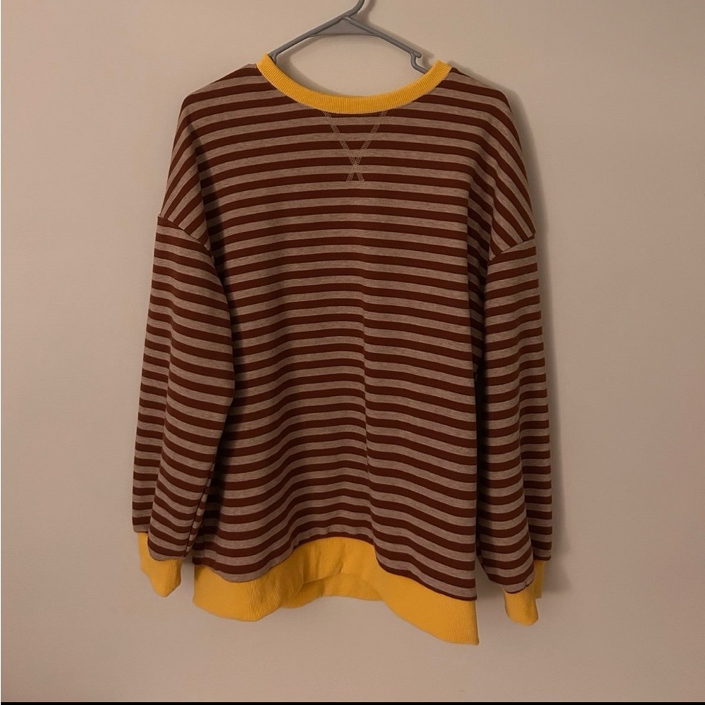 Striped Brown and Yellow Women's Sweater